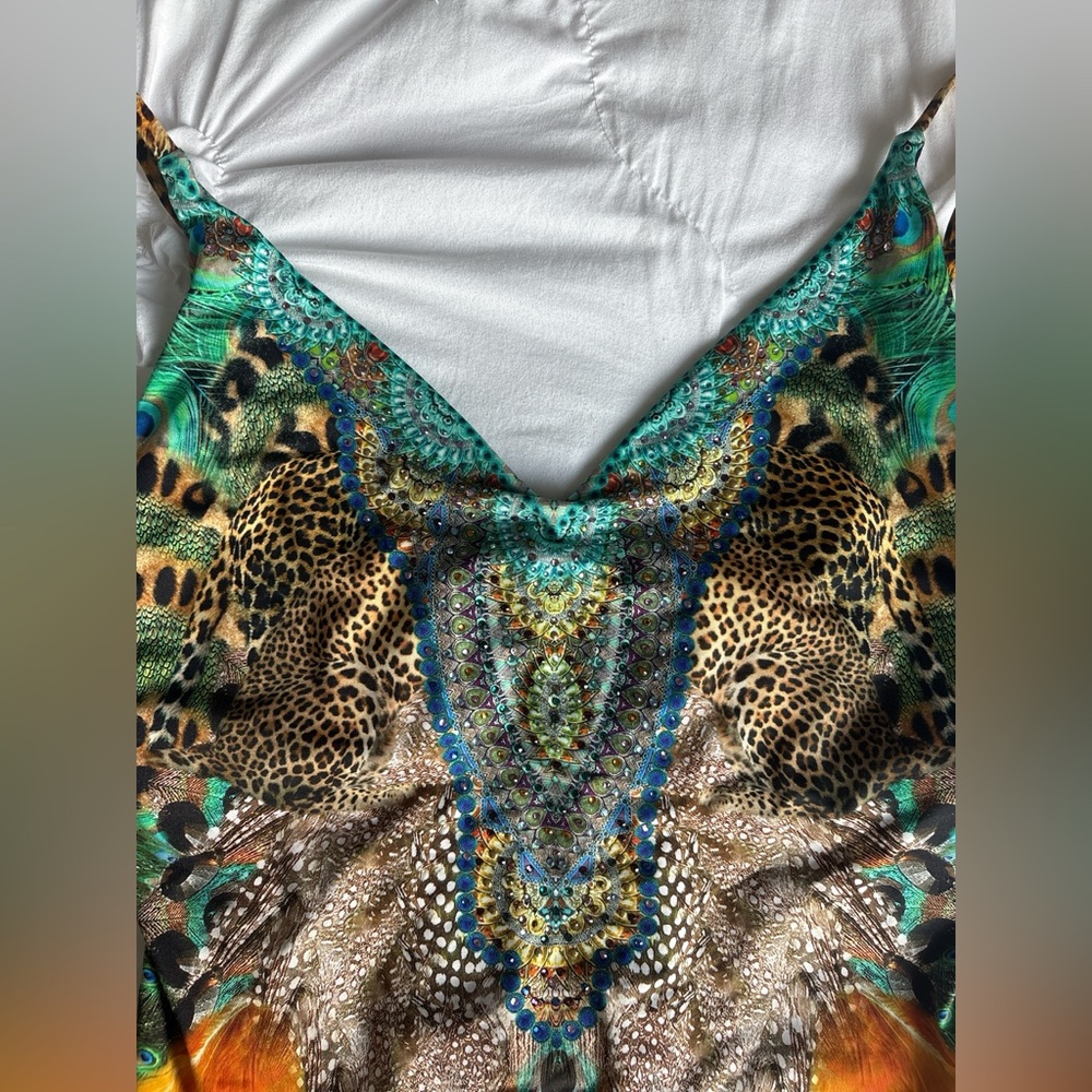 Camilla Multicolor Beaded Animal & Feather One-Piece Swimsuit - Picture 3 of 7